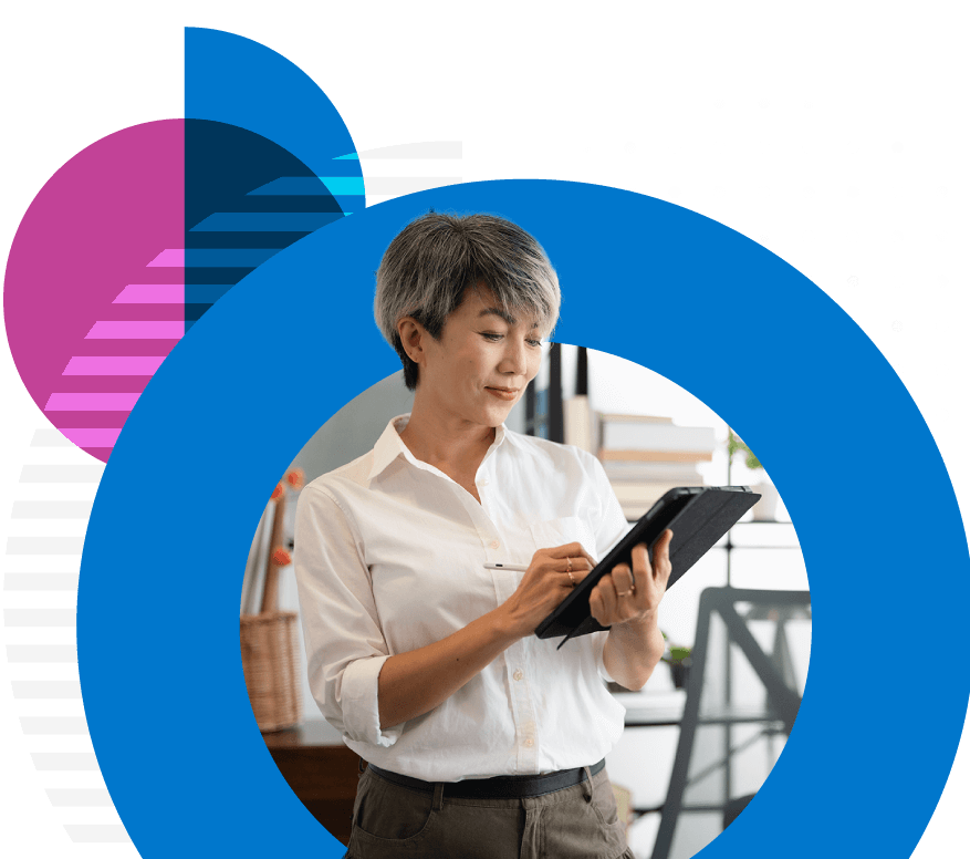 How to create an effective learning platform RFP | Female employee working on a tablet