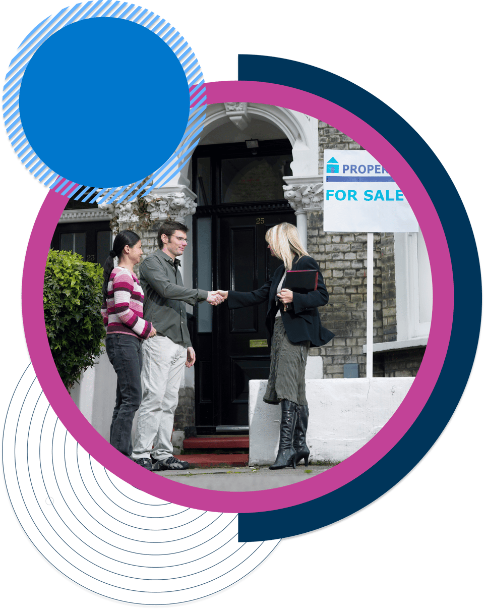 Couple viewing a house with letting agent