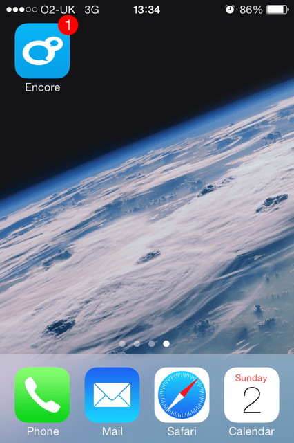 mobile learning app iphone homescreen with encore app icon