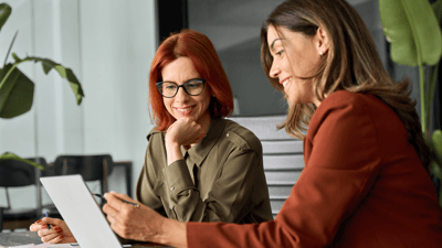 People working at screen