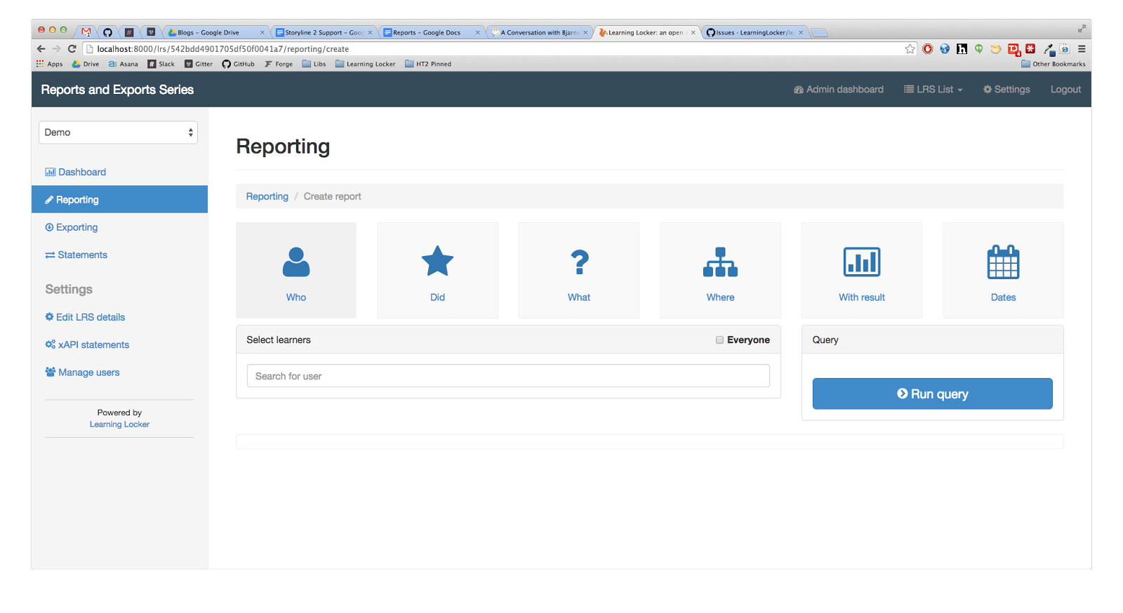 reports and exports series dashboard step 2